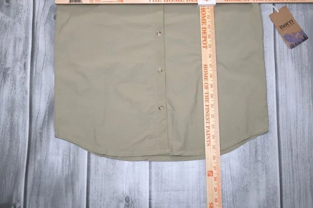 NEW Børn (Born) Outdoors Women's Button Down Shirt Olive Green 100% Nylon - Picture 7 of 10